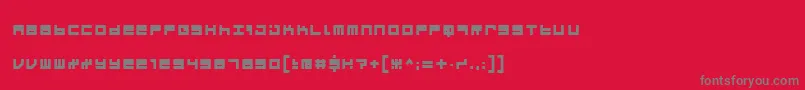 フォントMicro – 赤い背景に灰色の文字