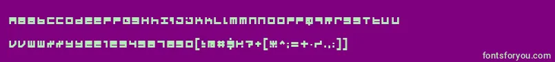 フォントMicro – 紫の背景に緑のフォント