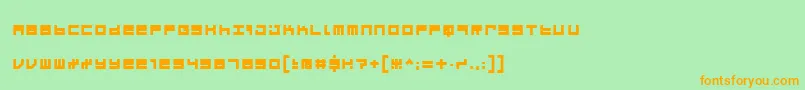 Micro Font – Orange Fonts on Green Background