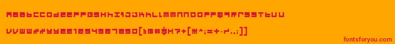 フォントMicro – オレンジの背景に赤い文字