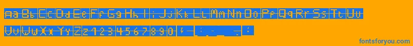Czcionka Buble – niebieskie czcionki na pomarańczowym tle