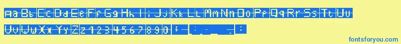 Buble Font – Blue Fonts on Yellow Background