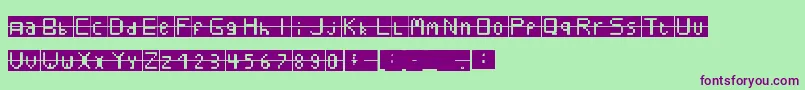 Buble-Schriftart – Violette Schriften auf grünem Hintergrund