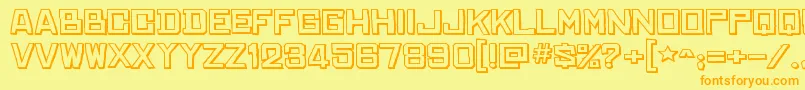 フォントChineserockswshRegular – オレンジの文字が黄色の背景にあります。