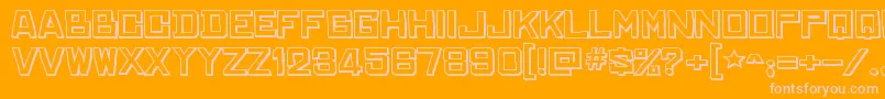 ChineserockswshRegular-fontti – vaaleanpunaiset fontit oranssilla taustalla