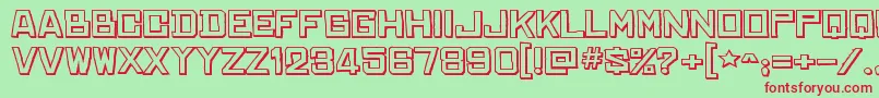 ChineserockswshRegular-Schriftart – Rote Schriften auf grünem Hintergrund