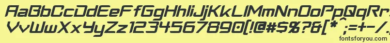 CyberverseItalic Font – Black Fonts on Yellow Background