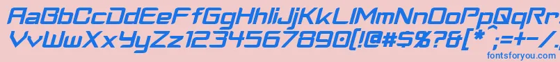 CyberverseItalic Font – Blue Fonts on Pink Background