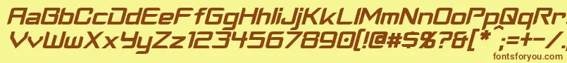 CyberverseItalic Font – Brown Fonts on Yellow Background