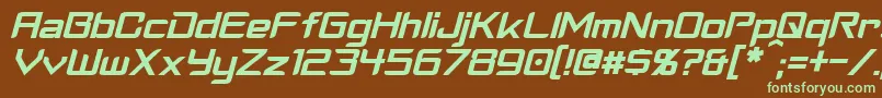 CyberverseItalic Font – Green Fonts on Brown Background