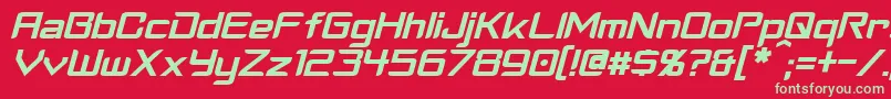 CyberverseItalic Font – Green Fonts on Red Background