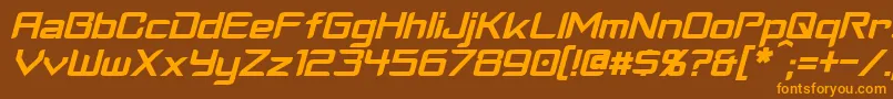 CyberverseItalic Font – Orange Fonts on Brown Background