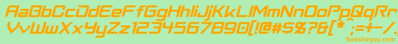 CyberverseItalic Font – Orange Fonts on Green Background