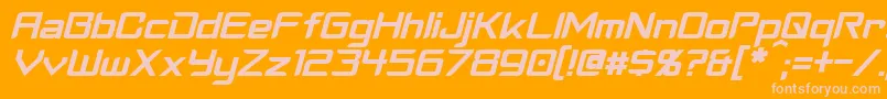 CyberverseItalic Font – Pink Fonts on Orange Background