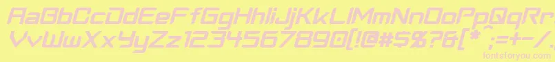 CyberverseItalic Font – Pink Fonts on Yellow Background