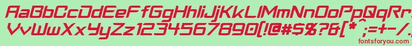 CyberverseItalic Font – Red Fonts on Green Background