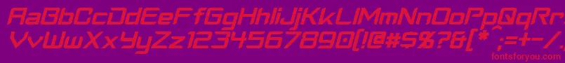 CyberverseItalic Font – Red Fonts on Purple Background