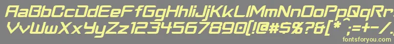 Czcionka CyberverseItalic – żółte czcionki na szarym tle