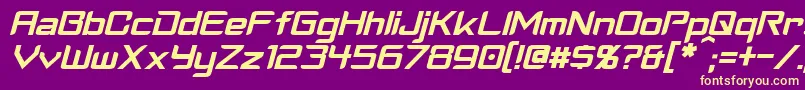 CyberverseItalic Font – Yellow Fonts on Purple Background