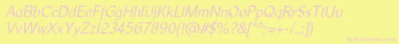 LibrisadfstdItalic Font – Pink Fonts on Yellow Background