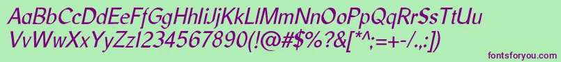 LibrisadfstdItalic Font – Purple Fonts on Green Background