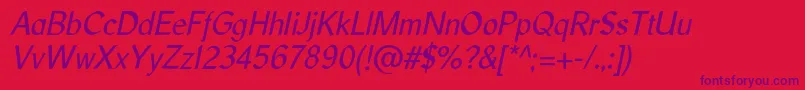 LibrisadfstdItalic Font – Purple Fonts on Red Background