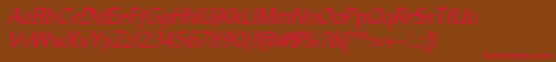 LibrisadfstdItalic Font – Red Fonts on Brown Background