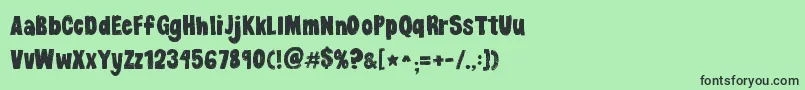 Kgdancingontherooftop Font – Black Fonts on Green Background