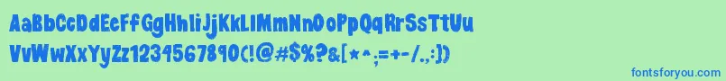 Kgdancingontherooftop Font – Blue Fonts on Green Background