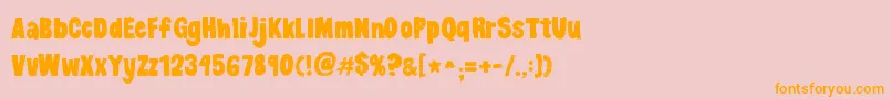 Kgdancingontherooftop Font – Orange Fonts on Pink Background