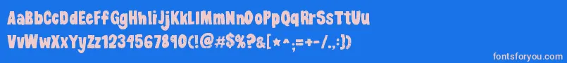 Kgdancingontherooftop Font – Pink Fonts on Blue Background