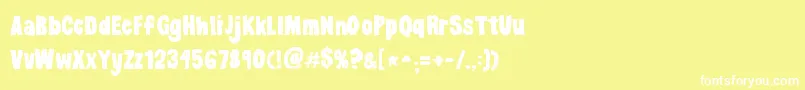 Kgdancingontherooftop Font – White Fonts on Yellow Background