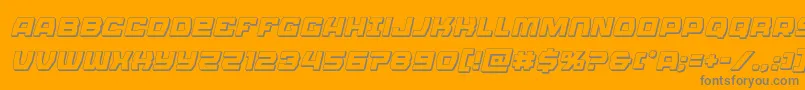 Olympiccarrier3Dital-Schriftart – Graue Schriften auf orangefarbenem Hintergrund