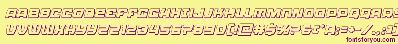 Olympiccarrier3Dital Font – Purple Fonts on Yellow Background