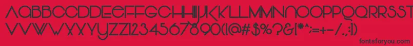 Czcionka Vonique64Bold – czarne czcionki na czerwonym tle
