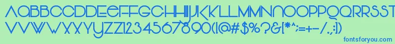 Vonique64Bold Font – Blue Fonts on Green Background