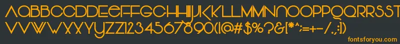 フォントVonique64Bold – 黒い背景にオレンジの文字