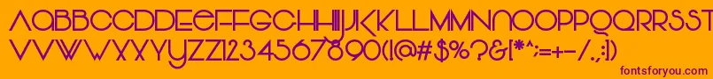 Czcionka Vonique64Bold – fioletowe czcionki na pomarańczowym tle