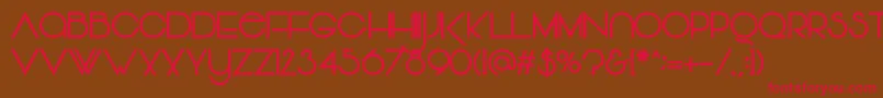 Vonique64Bold Font – Red Fonts on Brown Background