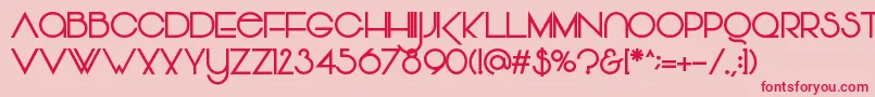 Vonique64Bold Font – Red Fonts on Pink Background