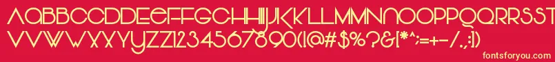 Vonique64Bold Font – Yellow Fonts on Red Background