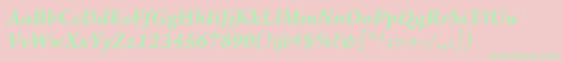 ArnoproBolditalic Font – Green Fonts on Pink Background