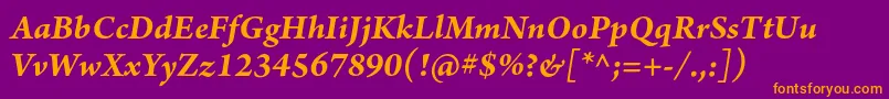 ArnoproBolditalic Font – Orange Fonts on Purple Background