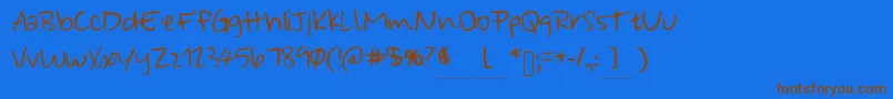 WonderfullyWandering Font – Brown Fonts on Blue Background