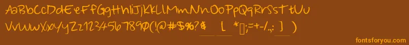 WonderfullyWandering Font – Orange Fonts on Brown Background