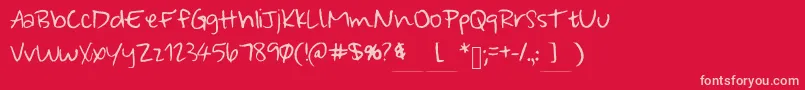 WonderfullyWandering Font – Pink Fonts on Red Background