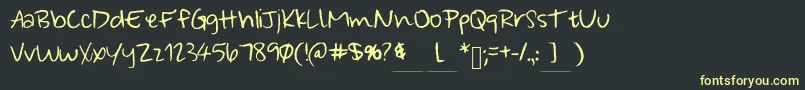 WonderfullyWandering Font – Yellow Fonts on Black Background