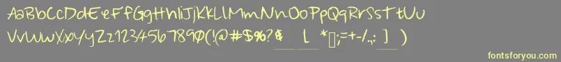 WonderfullyWandering Font – Yellow Fonts on Gray Background