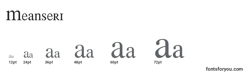 Meanseri Font Sizes