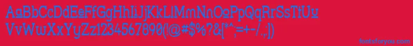 Strslupn Font – Blue Fonts on Red Background